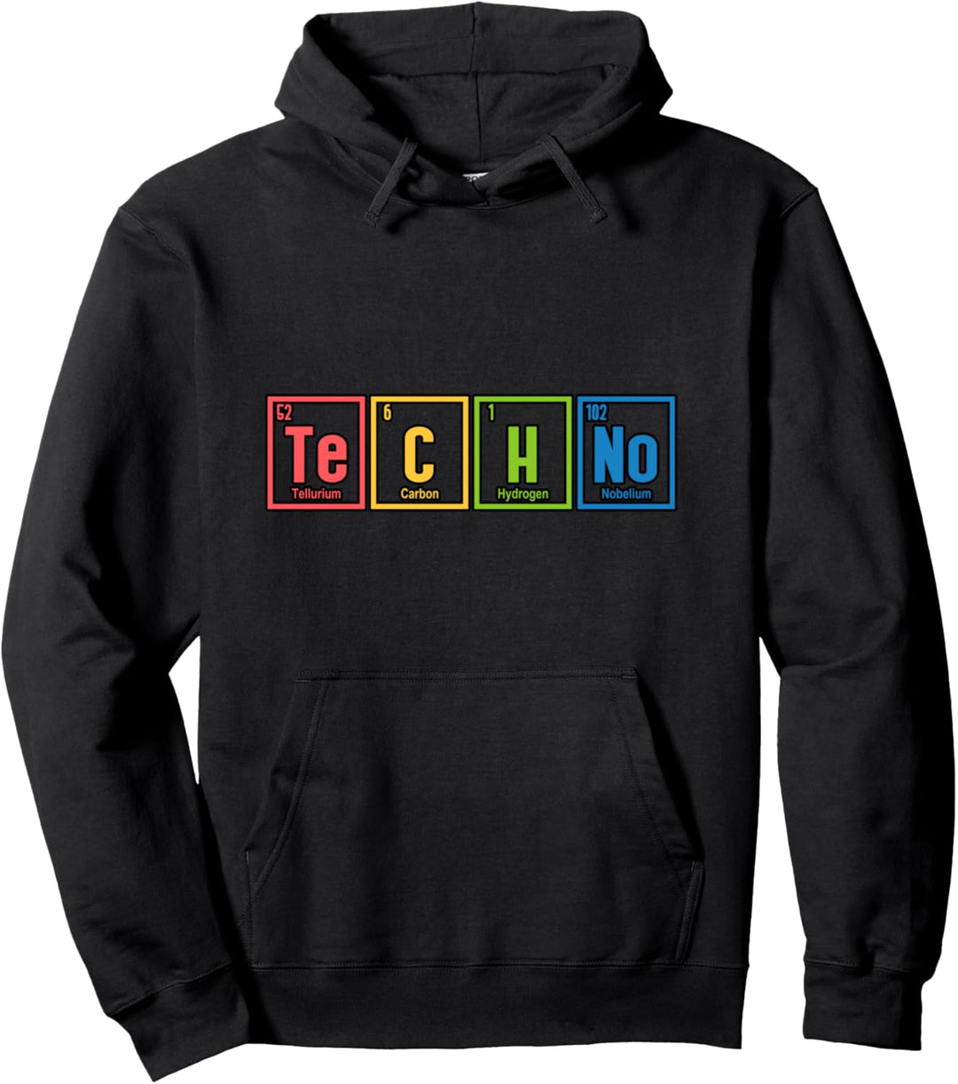 Rave Techno Periodensystem Pullover Hoodie