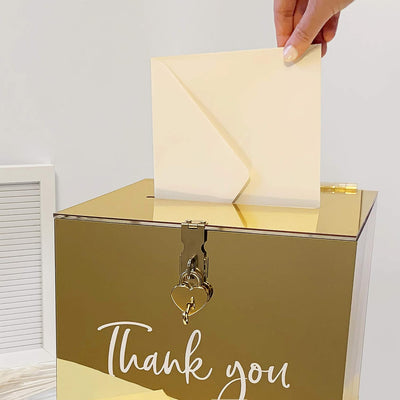 Acryl Geschenk Karten Box für Hochzeit | Wishing Well Wedding Card Box | Geldbox mit Herz Schloss |