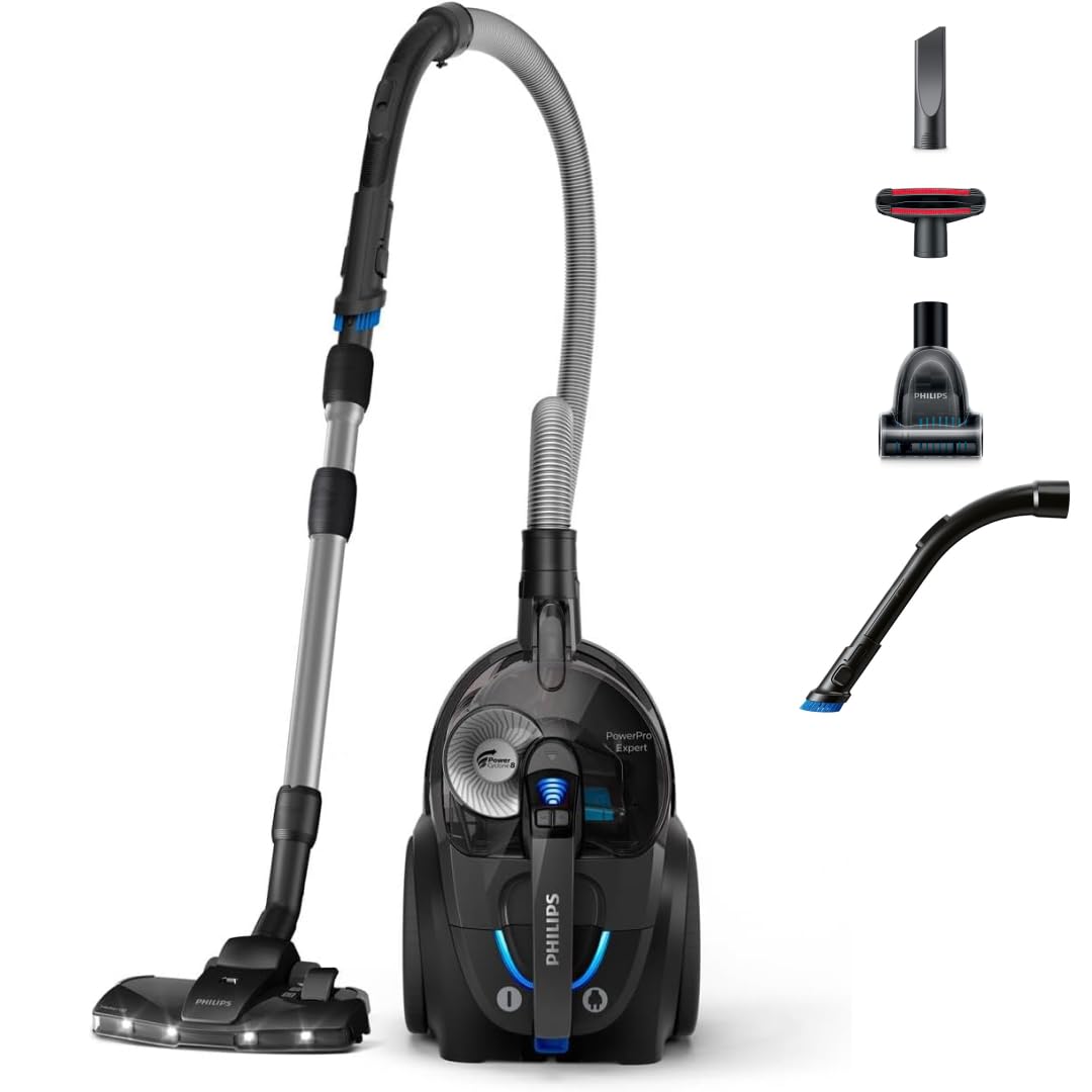 Philips PowerPro Expert 7000 Series (beutelloser Staubsauger, TriActive+ LED-Düse, Allergiefilter, 9