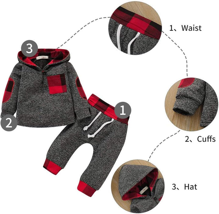 Baby Mädchen Outfit 2 Stücke Set Gestreifte Blumen Hoodies mit Tasche Top + Lange Hosen Sweatshirt O