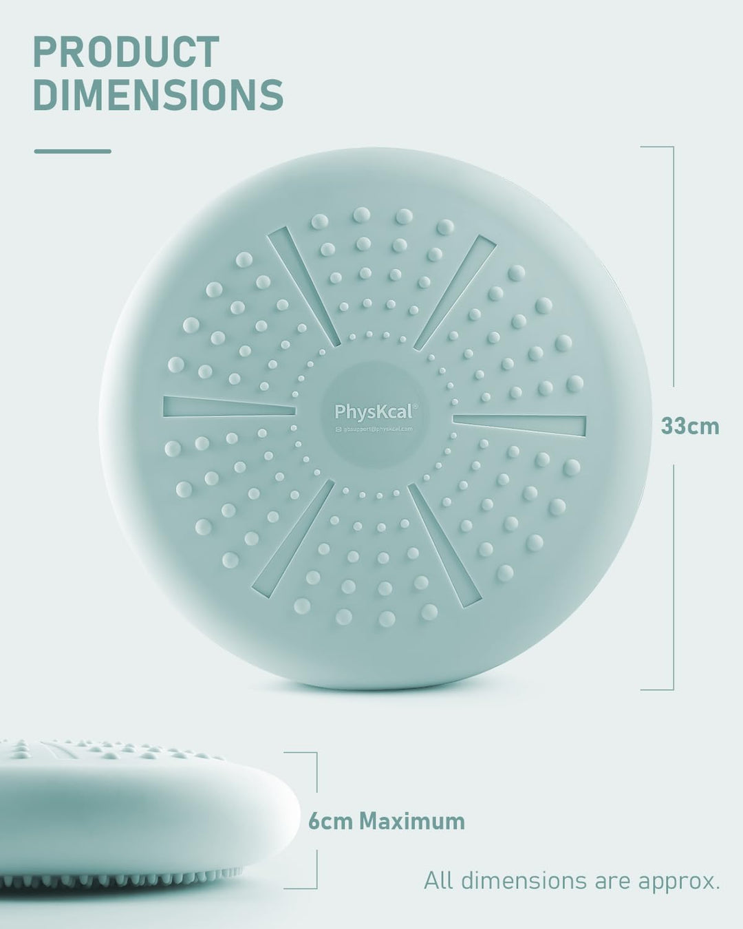 Balance Kissen Mit Pumpe, Comfy-Touch, 33cm Durchmesser, Wackel-Stabilitätskissen für Physiotherapie