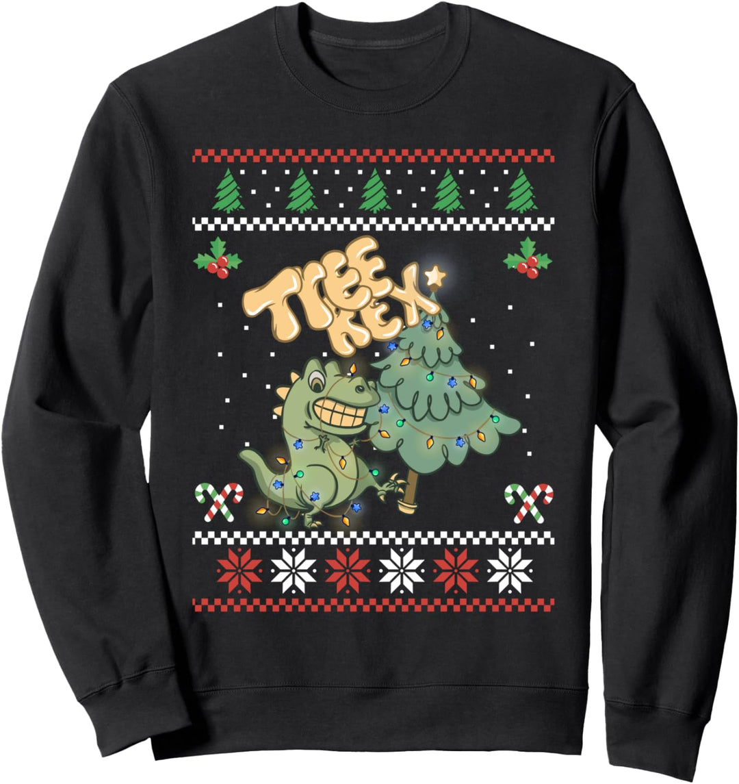 Dinosaurier Tree Rex Schlafanzug Herren Jungen Kinder Xmas Sweatshirt
