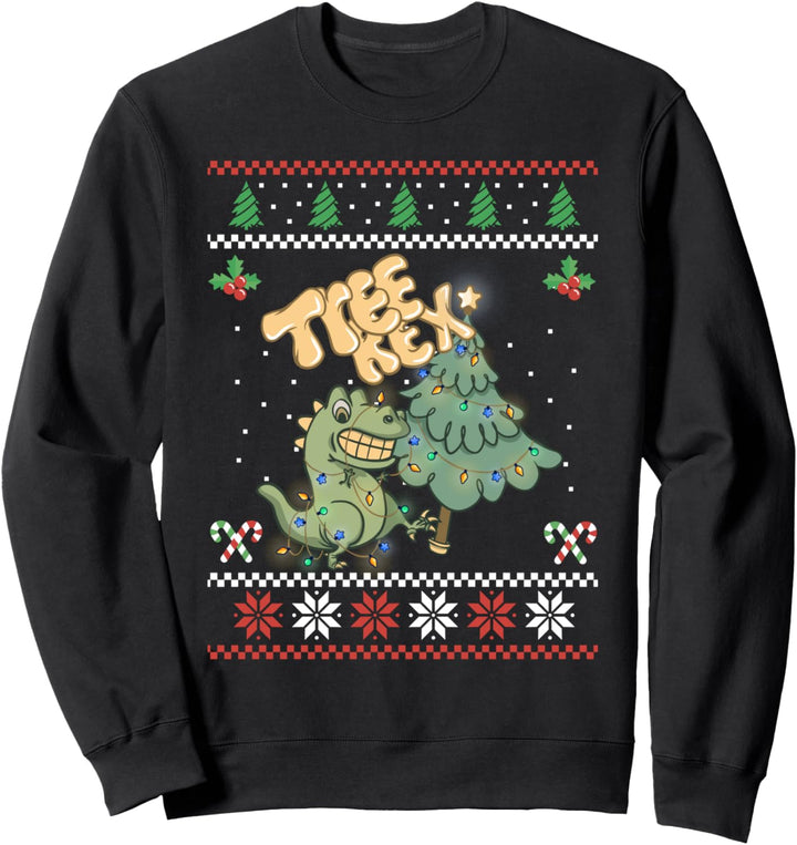 Dinosaurier Tree Rex Schlafanzug Herren Jungen Kinder Xmas Sweatshirt