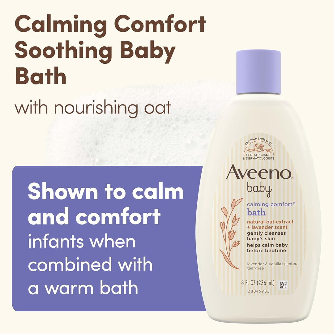 Aveeno Baby Calming Comfort Baby Bath, Lavender and Vanilla, 8 Ounce (Pack of 2) by Aveeno BEAUTY (E