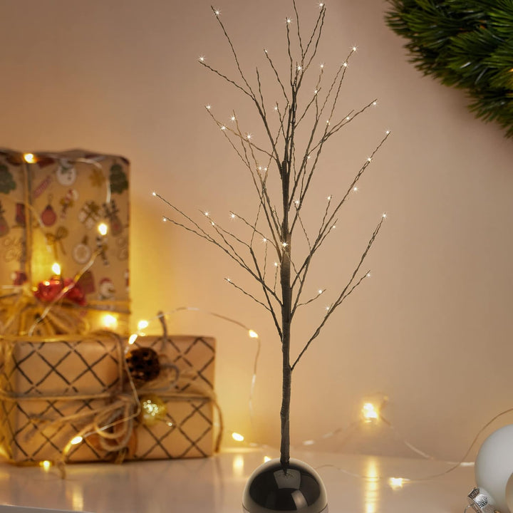 COM-FOUR® LED Baum als dekorative Beleuchtung - Lichterbaum mit 48 LEDs als Deko zu Weihnachten - Le
