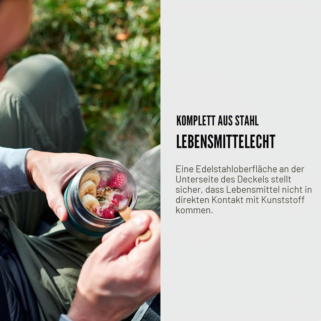 BLACK + BLUM Food Flask Thermobecher 400 ml | Orange | Thermobehälter Essen hält 6h heiss & 8h kalt