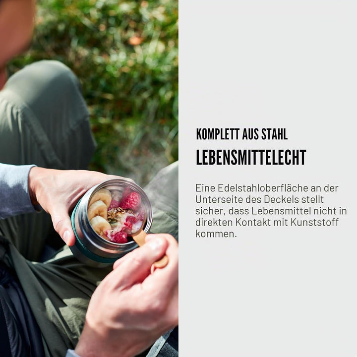 BLACK + BLUM Food Flask Thermobecher 400 ml | Orange | Thermobehälter Essen hält 6h heiss & 8h kalt