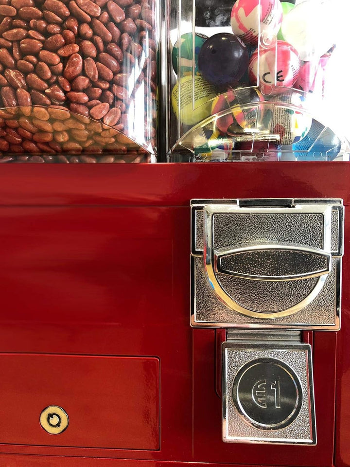 Mini-Carousel Süssigkeitenautomat Kaugummiautomat Süsswarenautomat - 4 Fächer (rot), rot