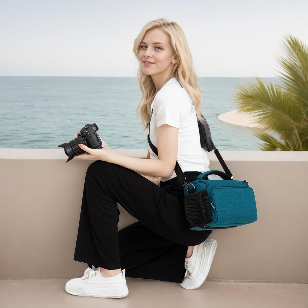 DOMISO SLR DSLR Kameratasche Wasserdicht Fototasche, Teal, Teal