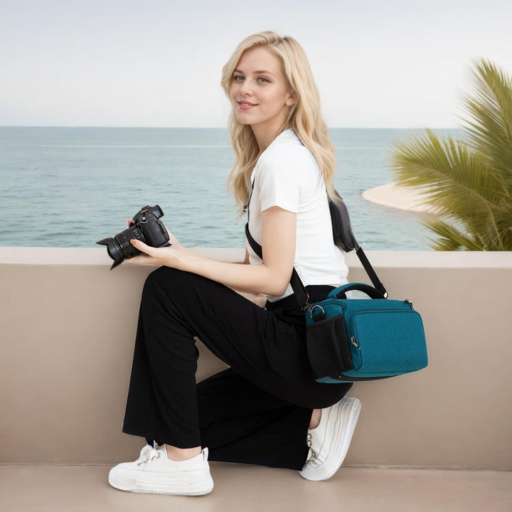 DOMISO SLR DSLR Kameratasche Wasserdicht Fototasche, Teal, Teal