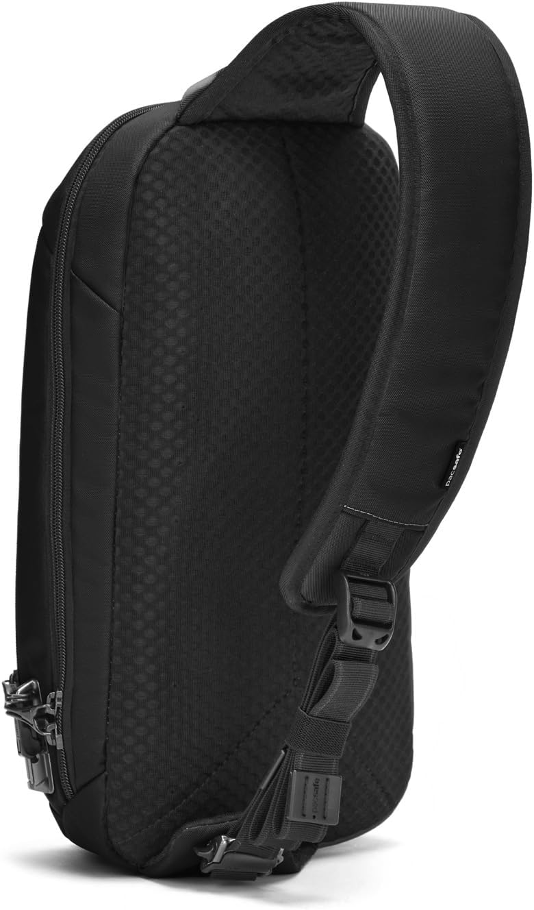 Pacsafe Vibe 325 - Anti-Diebstahl Cross-Body-Bag, Umhängetasche, Sling Bag Schwarz (Jet Black 130),