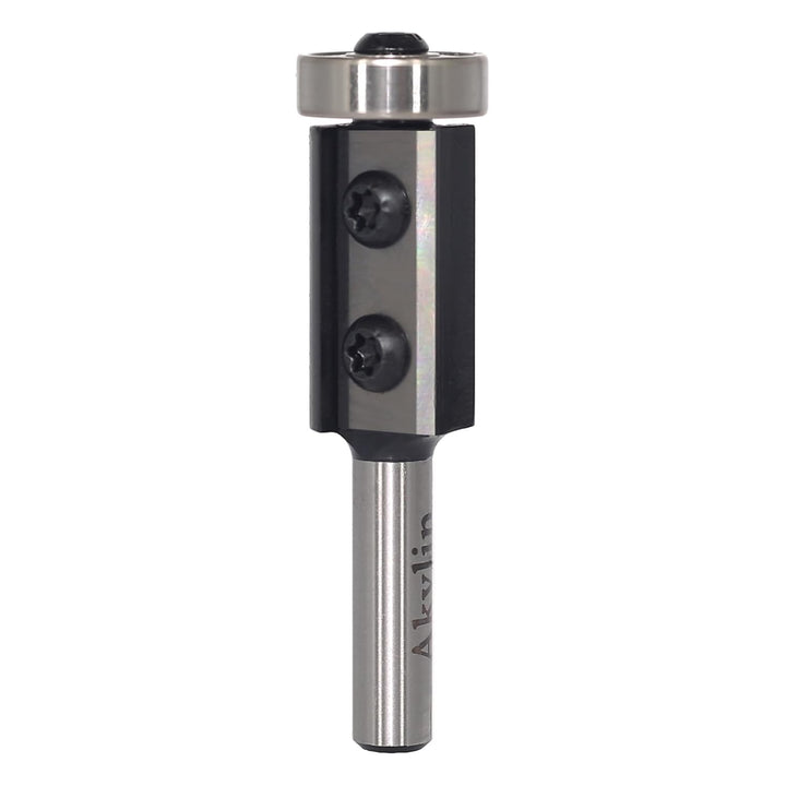 AKYLIN Wendeplatten Bündigfräser 8mm Schaft，2-seitigen Austauschbare Hartmetall Klinge，Bündigfräser