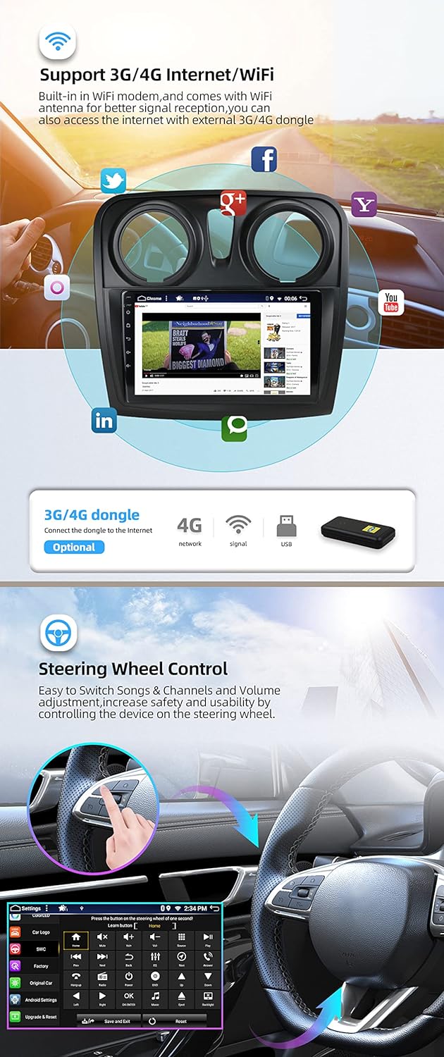 JOYX - [6G+128G] - Android 12 IPS Autoradio Passt für Dacia - Sandero (2012-2017) - Kabellos CarPlay