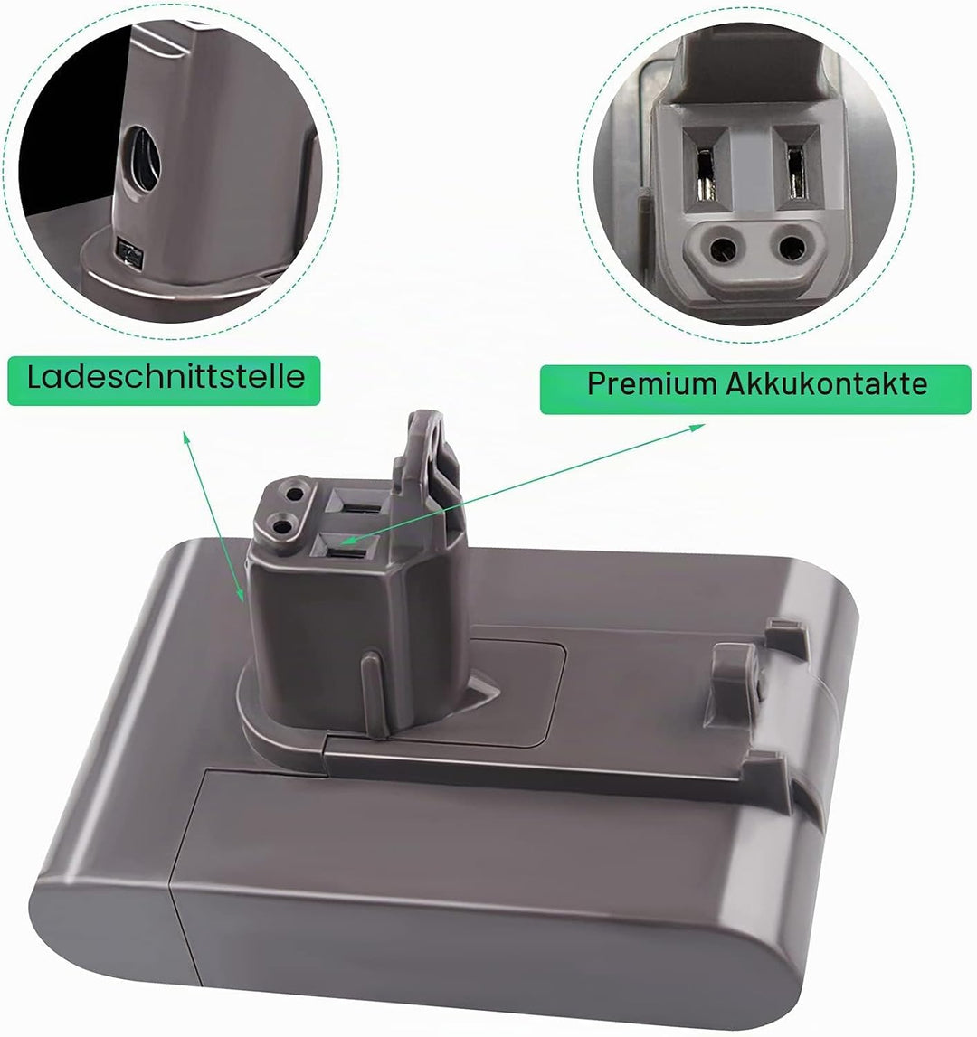 LabTEC 22.2V Lithium Batterie Ersatz für Dyson, 3500mAh DC34 Type B Akku DC35 Type B, DC44 Tier, DC4