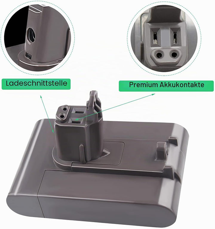 LabTEC 22.2V Lithium Batterie Ersatz für Dyson, 3500mAh DC34 Type B Akku DC35 Type B, DC44 Tier, DC4