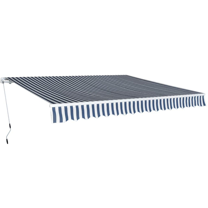vidaXL Gelenkarmmarkise 400cm Blau/Weiss Markise Sonnenschutz Terrasse Balkon 400 cm Blau und Weiss,