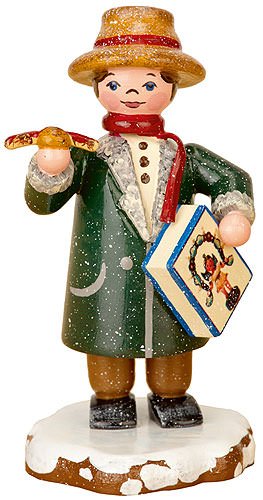 Kleine Figuren & Miniaturen Winterkinder Vater kauft ein - 8cm - Hubrig Volkskunst