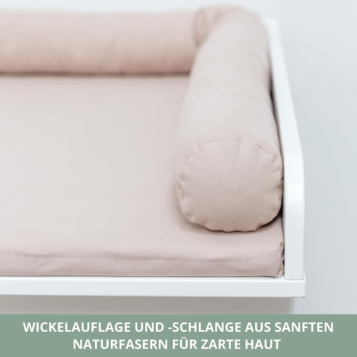 Wickelaufsatz-Set für IKEA MALM Kommode (Pure Beige, Aufsatz &amp; Auflage) Pure Beige Aufsatz &amp; Auflage