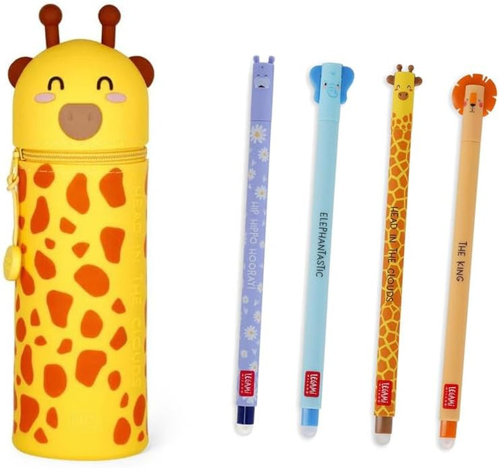 Legami - 2-in-1 Weiche Silikontasche - Kawaii,Tischstifthalter, Reissverschluss, Silikon, Stiftetasc