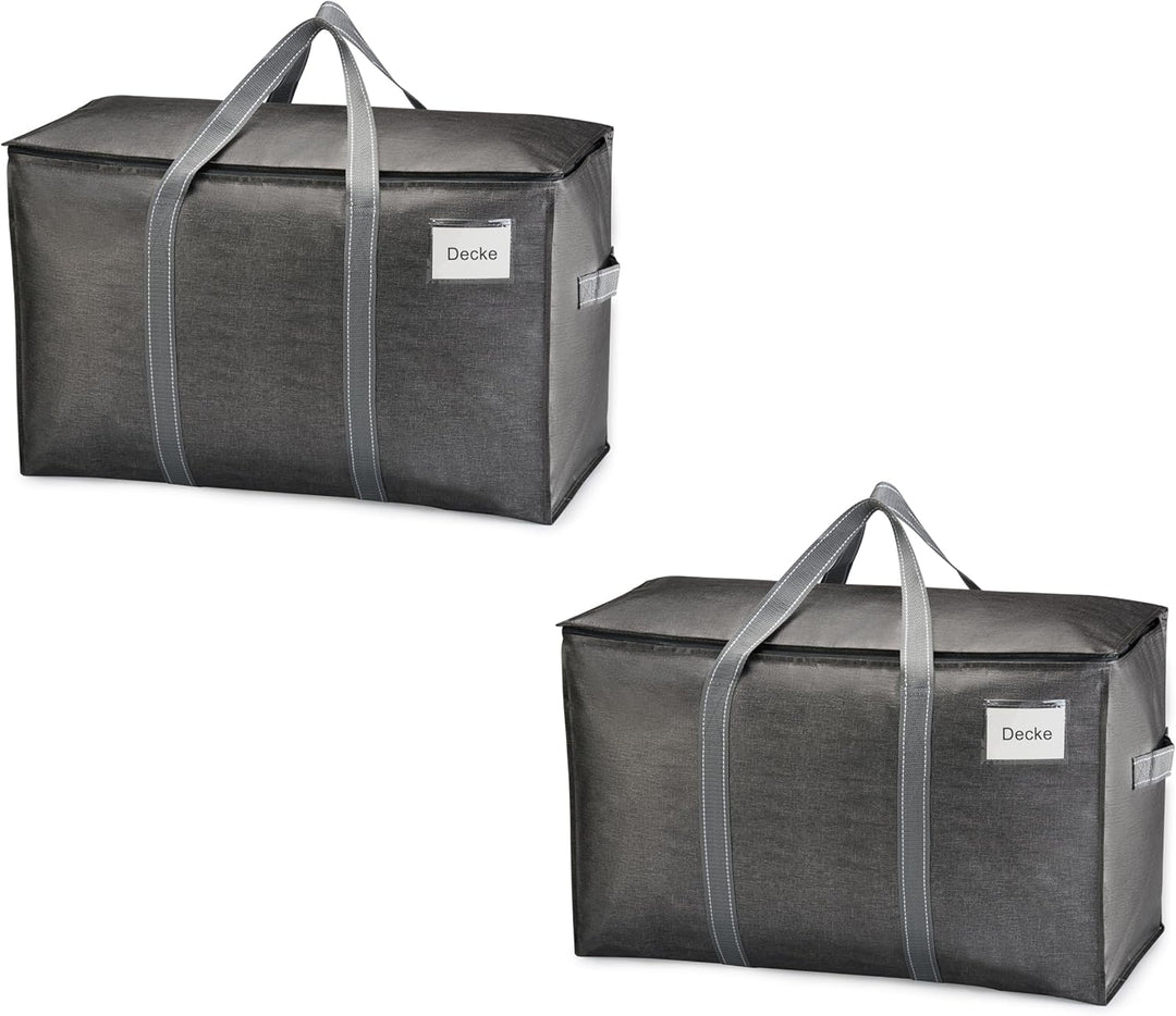 VENO 2-er Pack extra grosse Reisetaschen mit Reissverschlüssen, strapazierfähig, Umzugsbox-Alternati