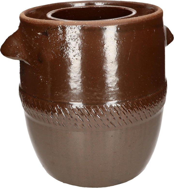 KOTARBAU® Keramik Gärtopf 10L Gurkentopf mit Deckel Steinzeug Sauerkrauttopf Keramiktopf Steinguttop