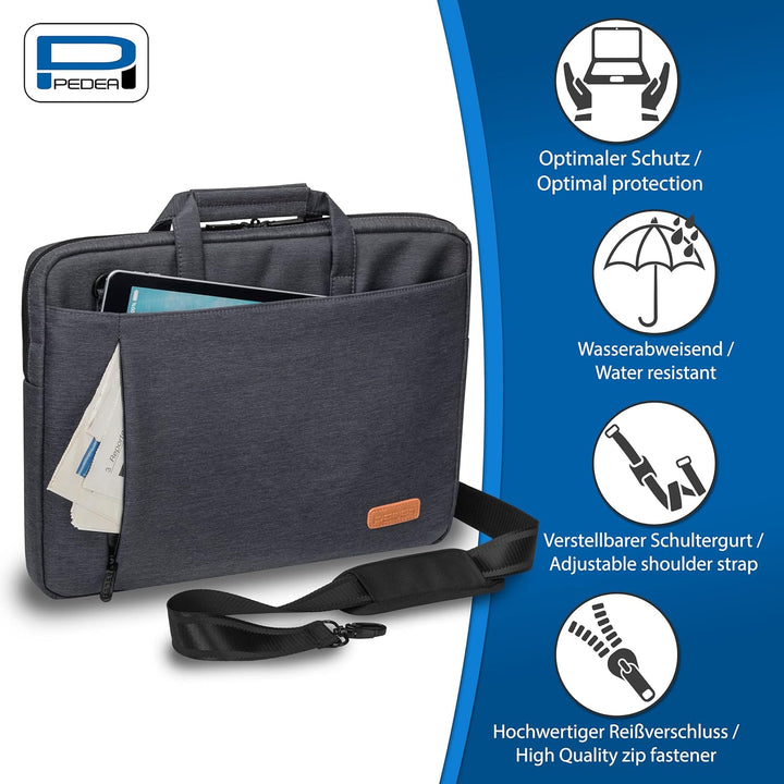 PEDEA Laptoptasche "Elegance" Notebook-Tasche bis 15,6 Zoll (39,6 cm) Umhängetasche mit Schultergurt