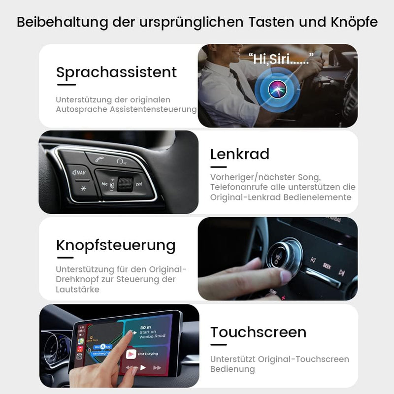 CarlinKit 5.0 2-in-1-Adapter, kabelgebundenes zu drahtlosem CarPlay, Android Auto, automatische Verb