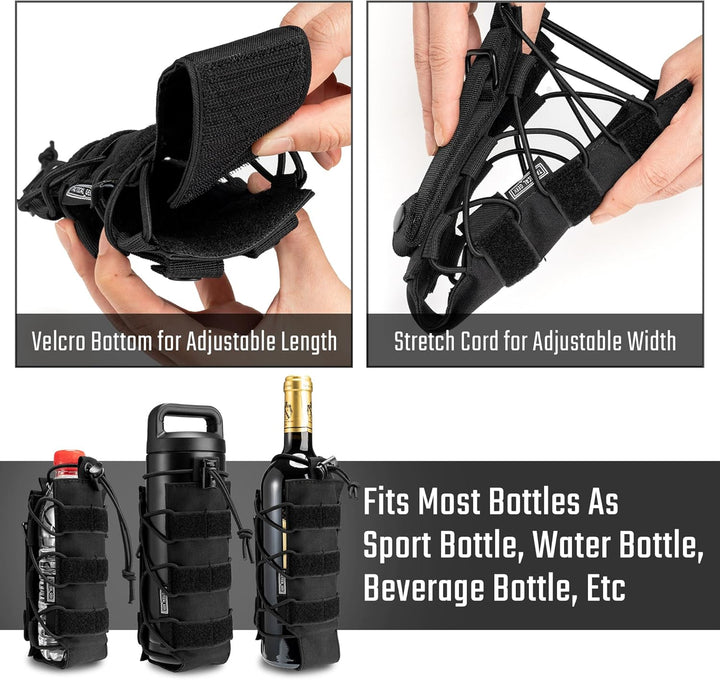 TACTICAL GEEK EXT11 Wasserflaschentasche, tragbarer Wasserflaschenträger, Reiseflaschenhalter mit Ko