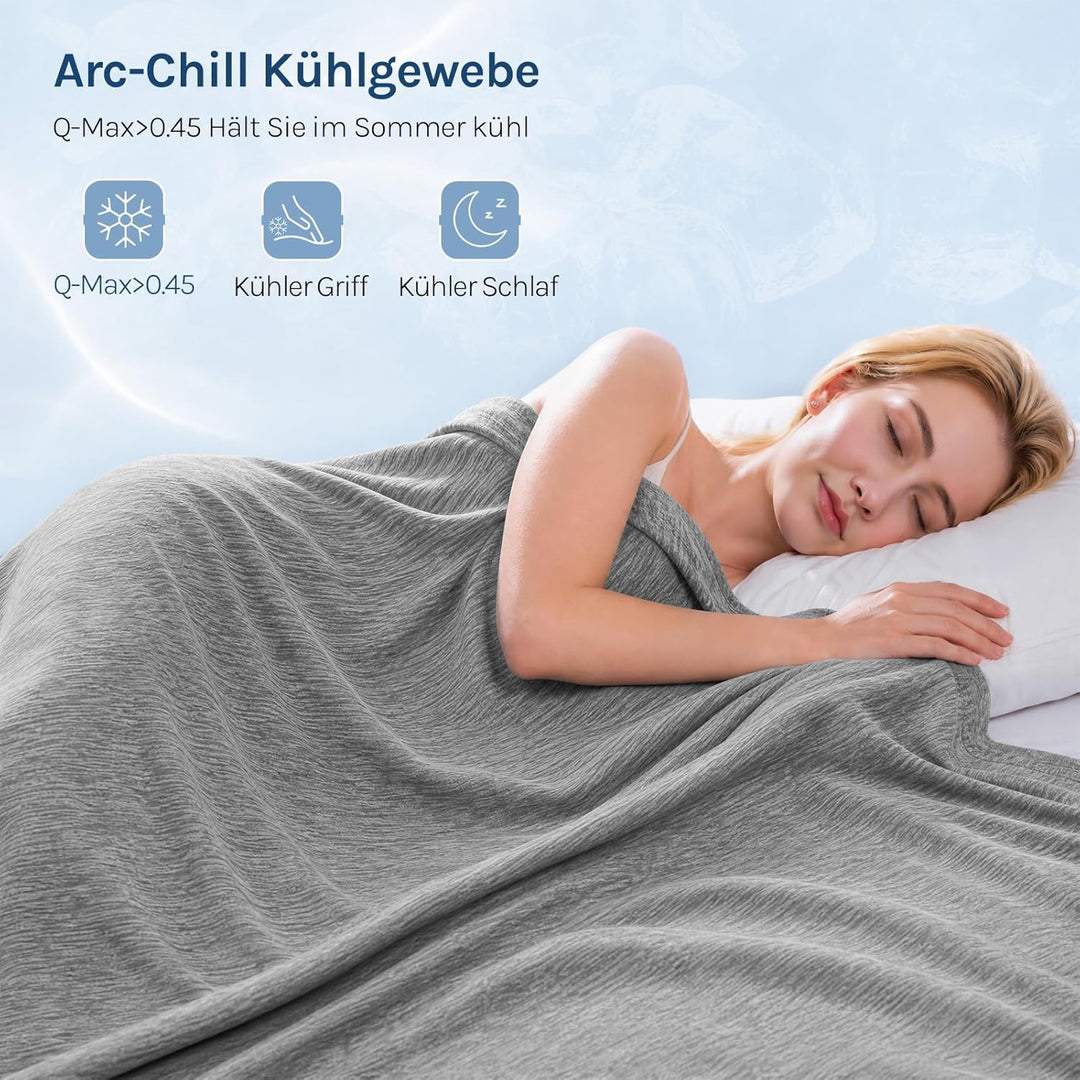 WOLTU Kühldecke mit Q-Max>0.45 fürs Schlafen, Sommerdecke Selbstkühlende Decke Mikrofaser Arc-Chill,