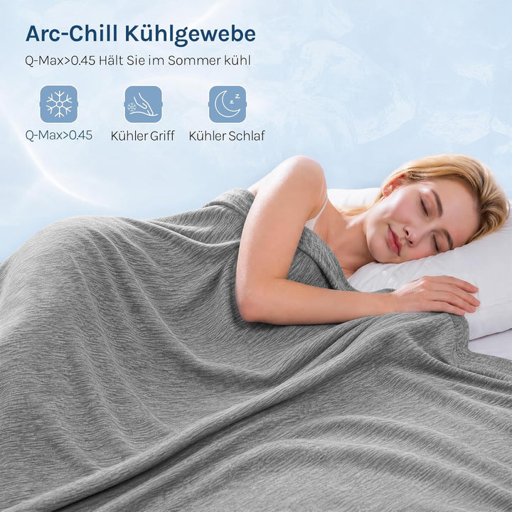 WOLTU Kühldecke mit Q-Max>0.45 fürs Schlafen, Sommerdecke Selbstkühlende Decke Mikrofaser Arc-Chill,