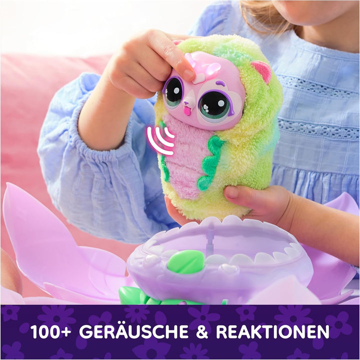 Hatchimals Bloomables Puppyfly, Interaktives Spielzeug mit Überraschung, doppelter Verwandlung und ü