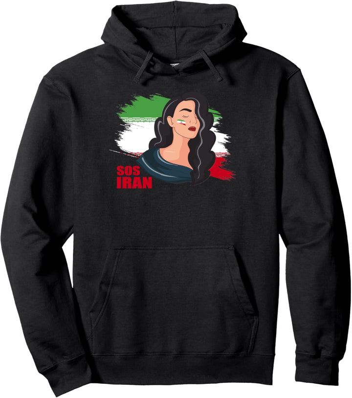Freedom to Iran Flagge Frau Zitat SOS Protest Pullover Hoodie