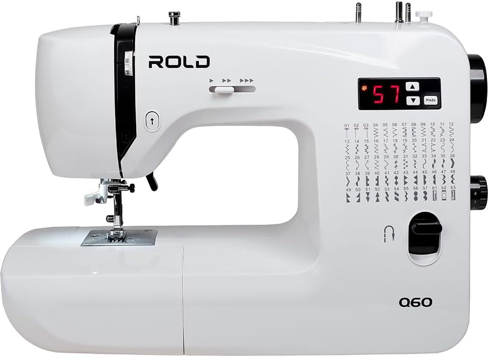 Rold Q60 Computernähmaschine | 60 Stichprogramme | Nadeleinfädler | Metallrahmen | LED-Beleuchtung |