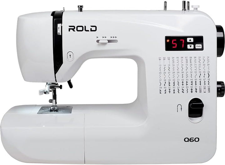 Rold Q60 Computernähmaschine | 60 Stichprogramme | Nadeleinfädler | Metallrahmen | LED-Beleuchtung |