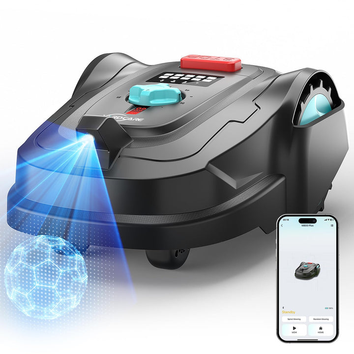 YARDCARE M800Plus Mähroboter ohne Begrenzungskabel bis 800m², U-förmiges Schneiden,GPS Positionierun