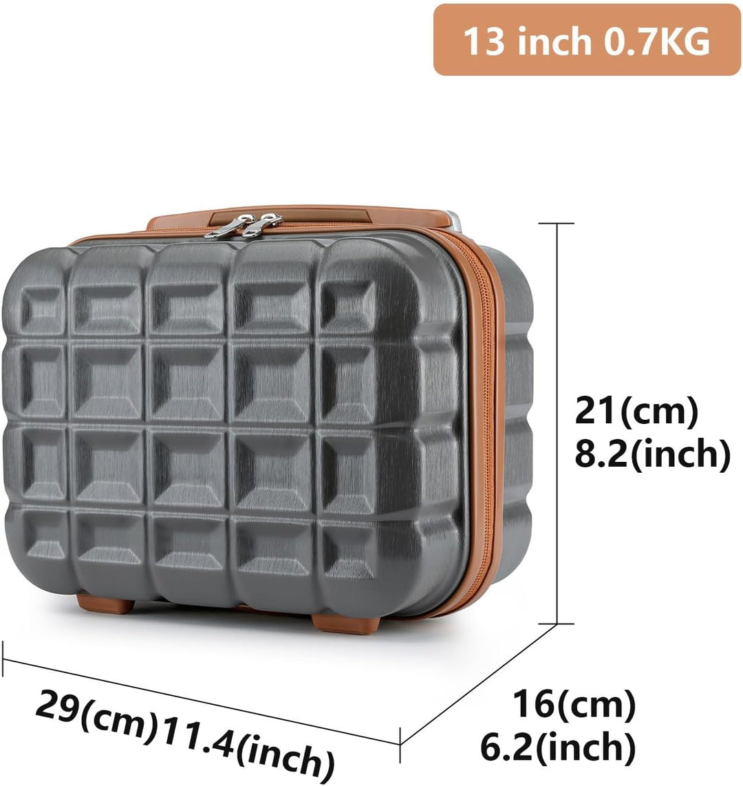 KONO Gepäck-Sets Kofferset 2 Teilig Gross Koffer mit Beautycase (72cm+Kosmetikkoffer, Grau) Grau 72c