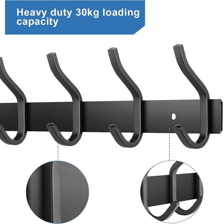 MEIJO Garderobenhaken Edelstahl, Hakenleiste Kleiderhaken Wand mit 6 Haken, Garderobe Garderobenleis