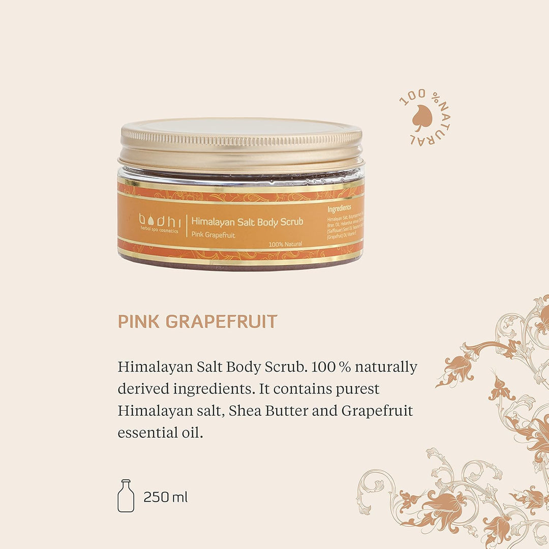 BODHI® Körperpeeling Himalaya-Salz & Grapefruit / 250 ml, bio & vegan, 98% natürlich, Himalaya-Salz