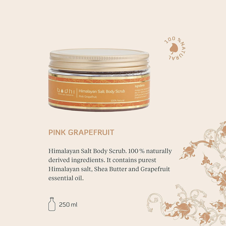 BODHI® Körperpeeling Himalaya-Salz & Grapefruit / 250 ml, bio & vegan, 98% natürlich, Himalaya-Salz