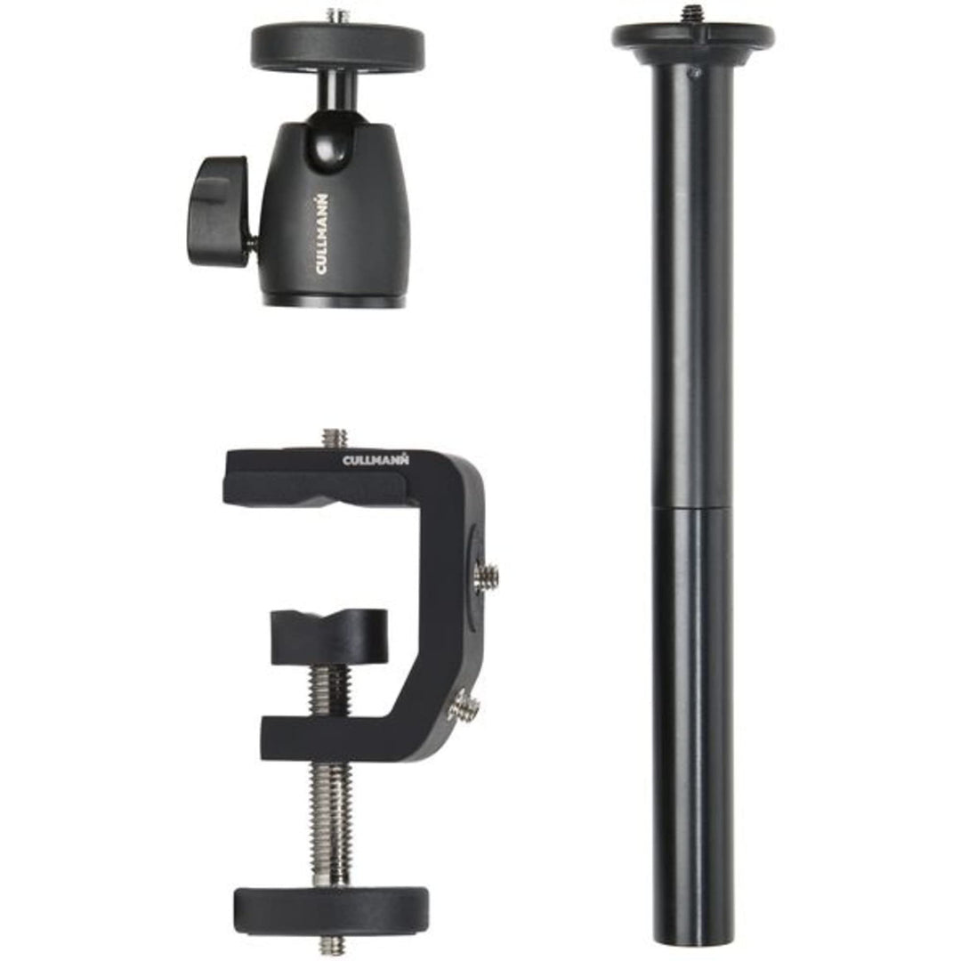 Cullmann Flexx Tabletop Zubehör Set 3-teilig (Kugelkopf, Multiklemme, Verbindungssäule) für Makrofot