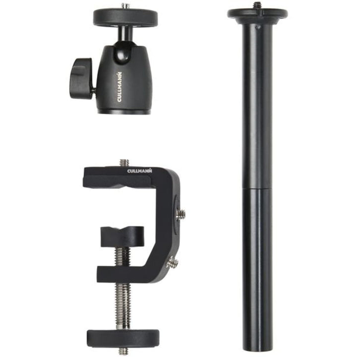 Cullmann Flexx Tabletop Zubehör Set 3-teilig (Kugelkopf, Multiklemme, Verbindungssäule) für Makrofot