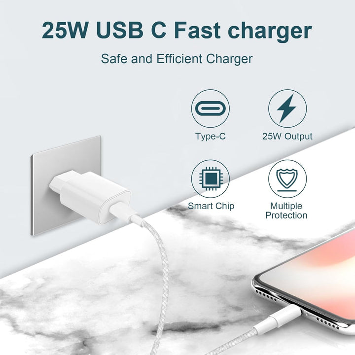 iPad Ladekabel Original mit USB C Netzteil, 25W iPad Ladegerät Schnellladegerät iPhone 17 ladekabel