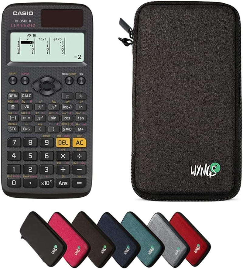 CALCUSO Sparpaket: Casio FX-85DE X ClassWiz technisch-wissenschaftlicher Taschenrechner + WYNGS Schu