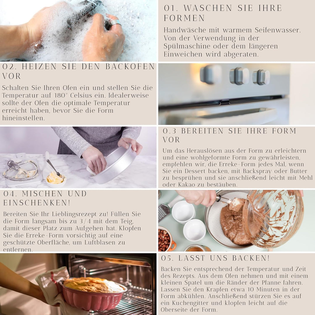 Erreke Gugelhupfform, Professionelle Qualität Kuchenform, Gugelhupf Backform, Sehr Widerstandsfähig,
