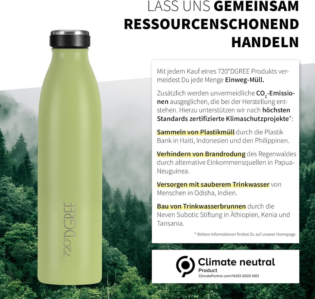 720°DGREE Edelstahl Trinkflasche “milkyBottle” - 500ml - Perfekt für Kinder, BPA-Frei, Auslaufsicher