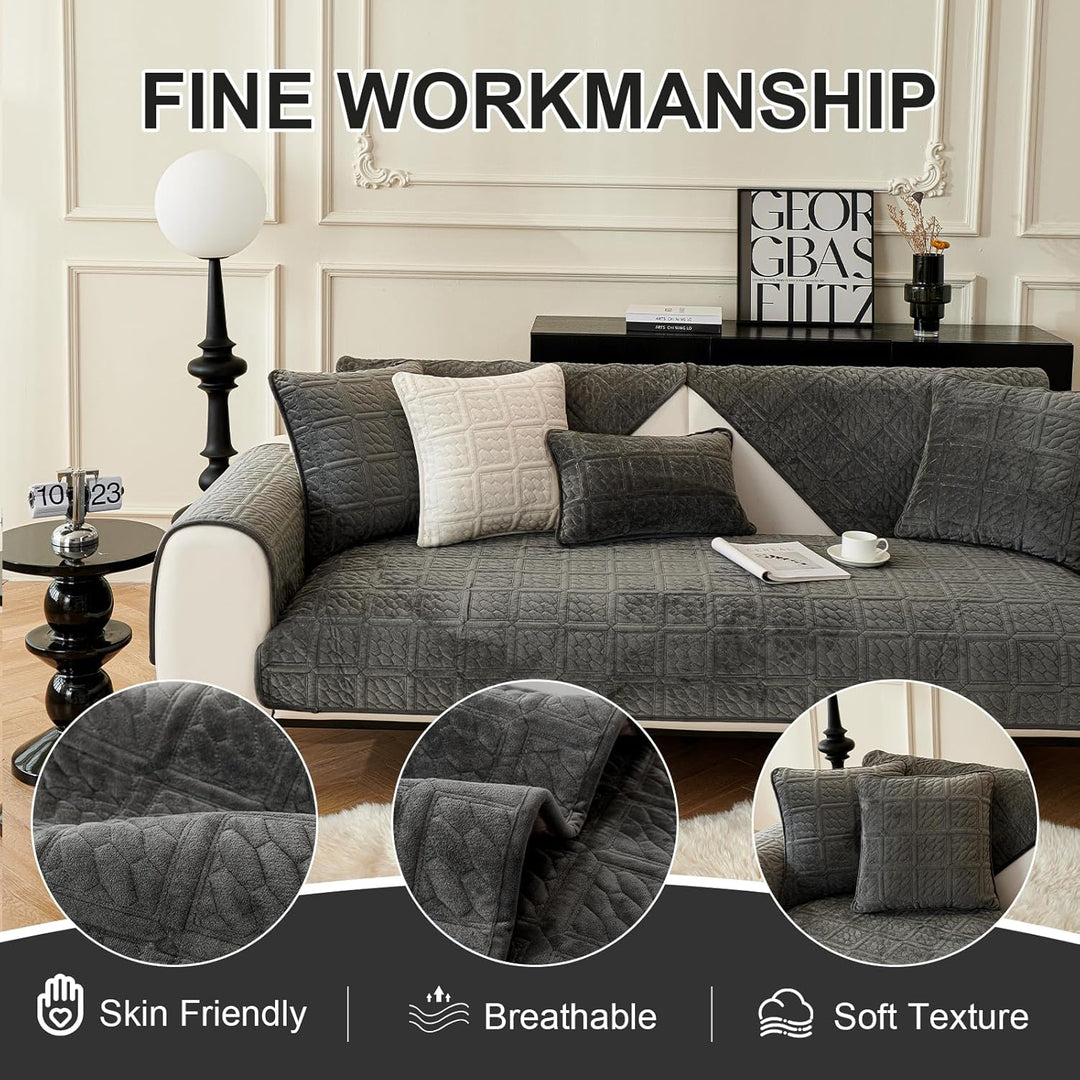 Upgrade Milchsamt Superweiche Sofa Überzug L Form U 1/2/3/4 Sitzer Couch Überzug Ecksofa, Sofabezug