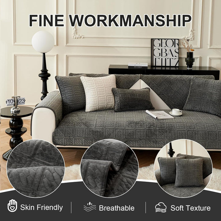 Upgrade Milchsamt Superweiche Sofa Überzug L Form U 1/2/3/4 Sitzer Couch Überzug Ecksofa, Sofabezug