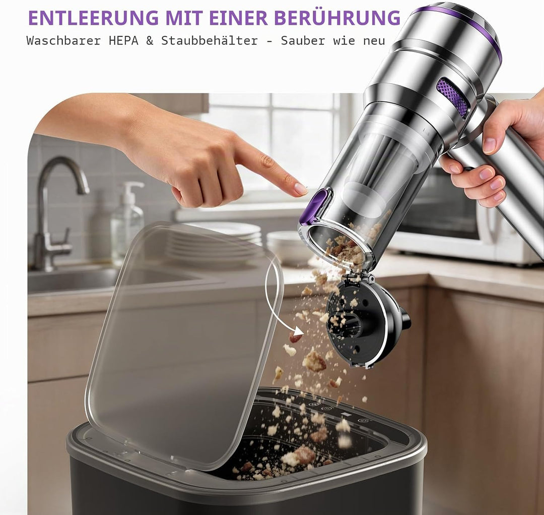 KITBEZN Handstaubsauger, 26KPA Handstaubsauger Akku Kabellos | 135W Autostaubsauger Stark, 4-in-1 Mi