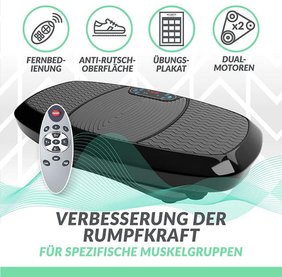 Bluefin Fitness Dual-Motor 3D Vibrationsplatte | Extra Grosse Anti-Rutsch-Oberfläche | Bluetooth Lau