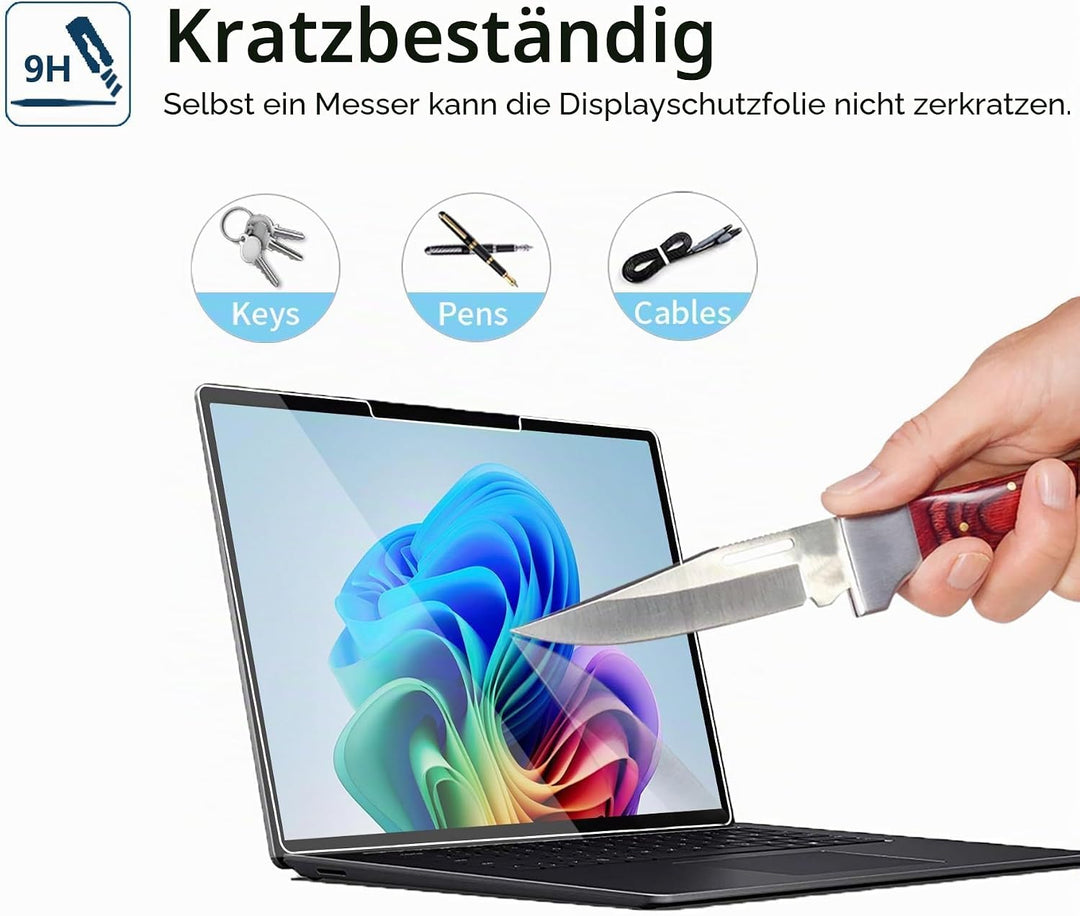 Megoo [2 Stück]-Schutzfolie für Microsoft Surface Laptop 7,kratzfest,hochempfindlich,Surface Pen kom